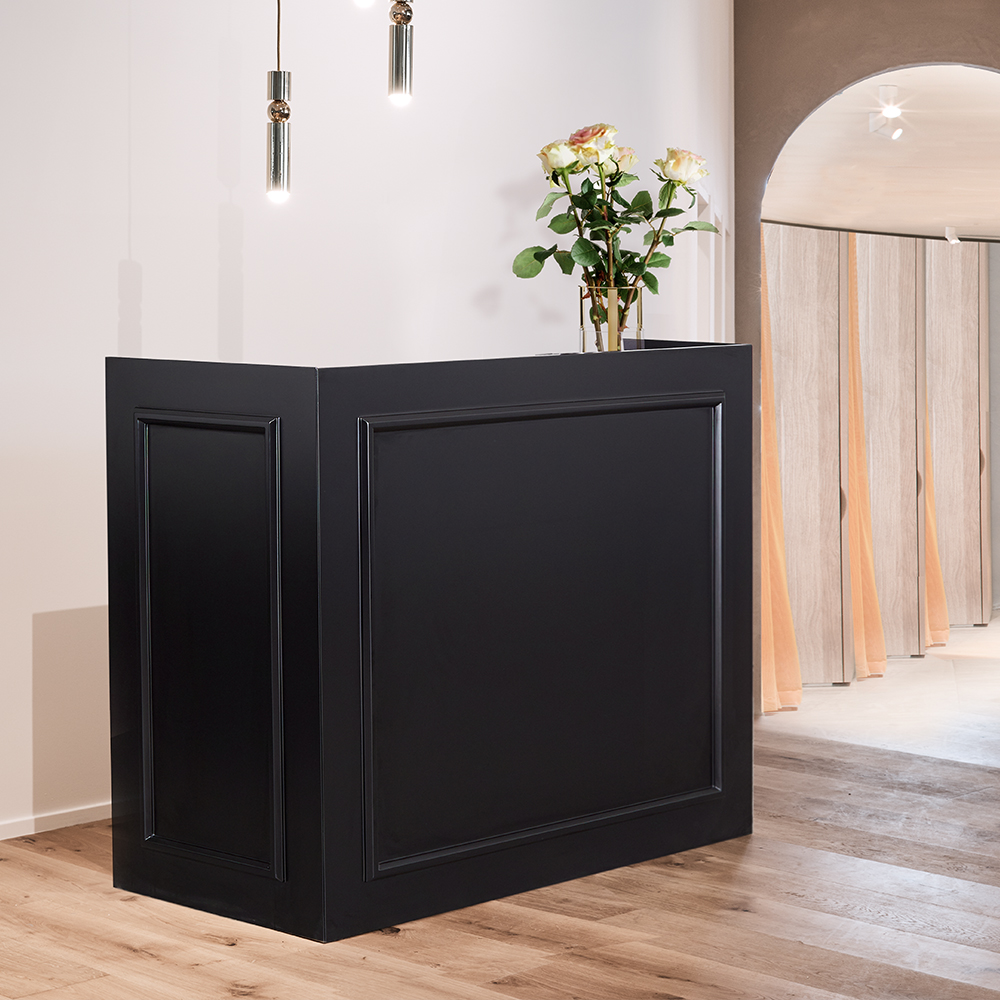 1 Taylor Black Reception Desk