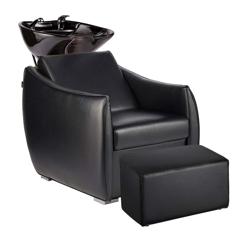 1160-FRB Hazel Black Shampoo Basin with Ottoman