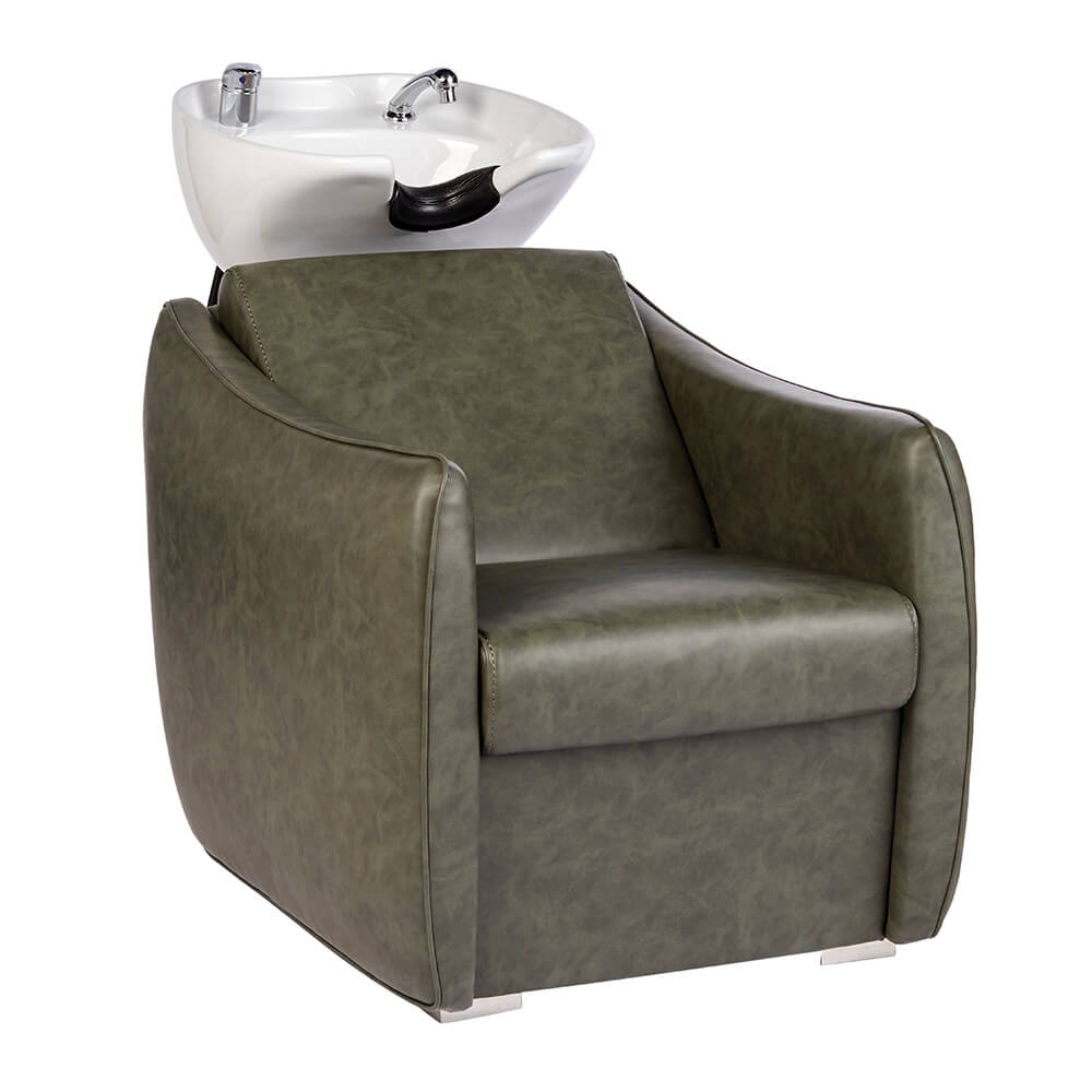 1160 Hazel Sage Shampoo Basin with White Basin