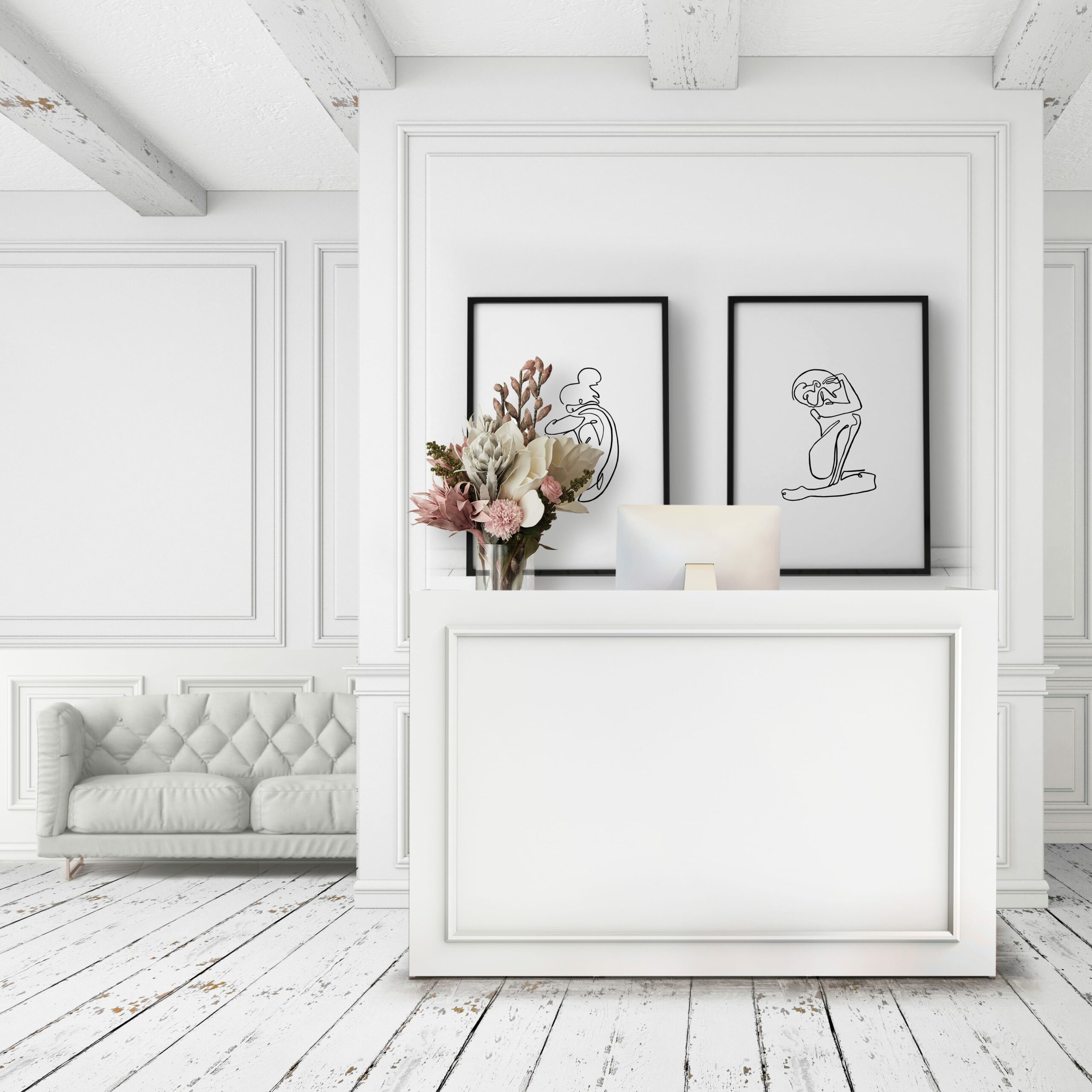 Reception Desks - Bennett Desk Feature White