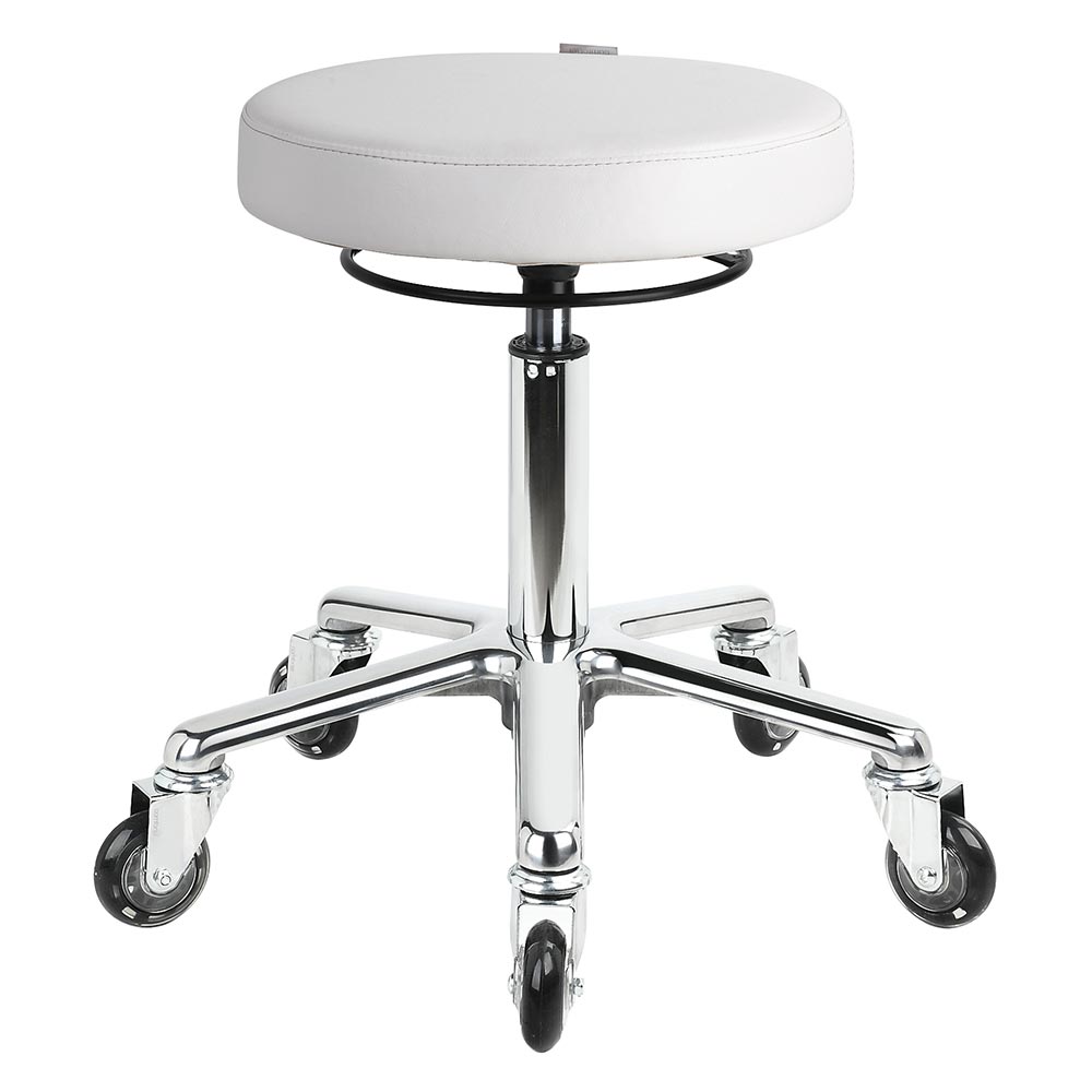 White Salon Stool with Aluminium Base Comfortel New Zealand