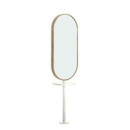 White Pole Joiner II with Dune Salon Mirror