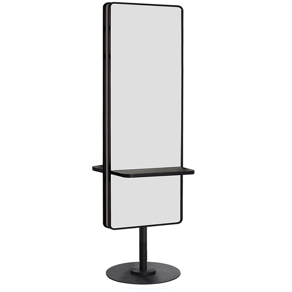 Loft Mirror with Pole Joiner II Black with Black Base